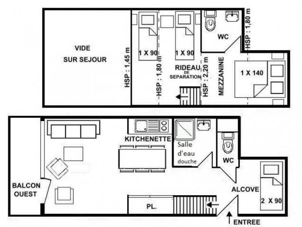Studio alcove + mezzanine classé 2** - Les Saisies