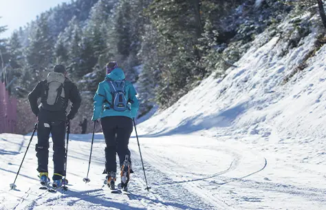Deux personnes qui font de la randonnée à la montagne