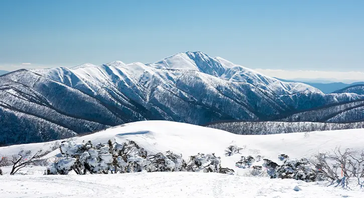 Vue sur les montagnes enneigées