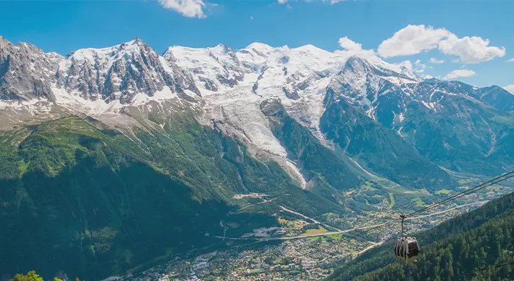 Vue sur un paysage montagneux en été