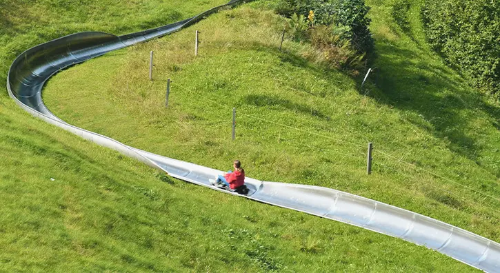 Descente de parcours de luge d'été