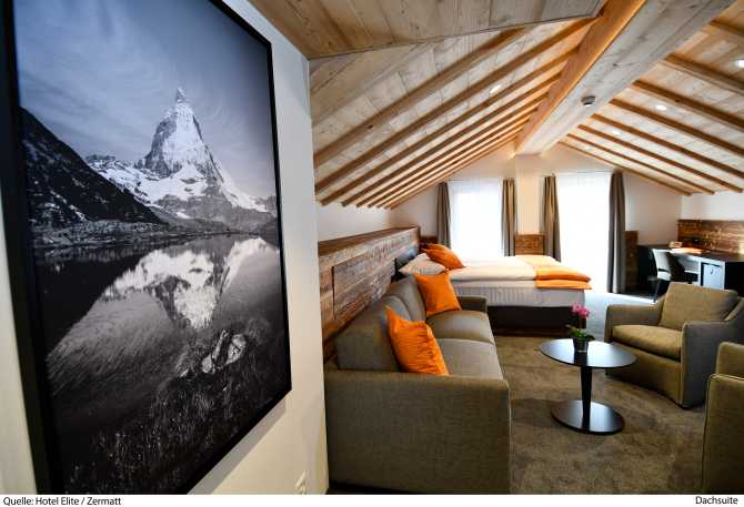 Chambre 1 adulte 3 enfants avec Petit-déjeuner - Hotel Elite - Zermatt