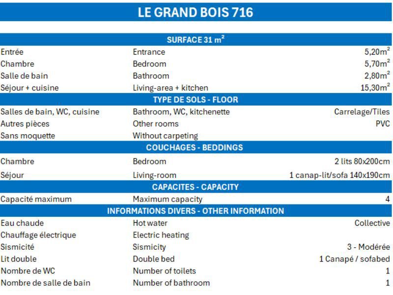 Appartements GRAND BOIS A - La Tania