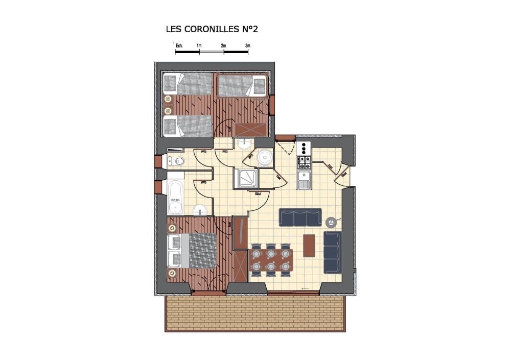 3 pièces 6 personnes Classique CORO2 - Appartements Coronilles - Saint Martin de Belleville