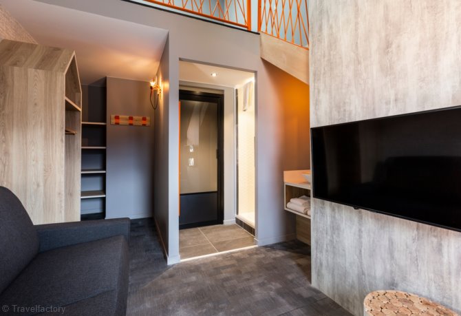 Chambre 4 personnes Iseran Mezzanine - Hôtel Base Camp Lodge - Bourg Saint Maurice
