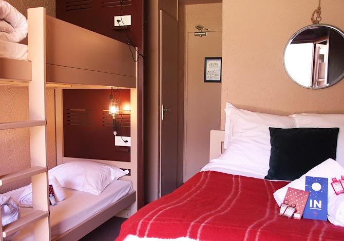 Chambre partagée de 6 lits avec salle de bain - HO36 Hotel La Plagne - Plagne Centre
