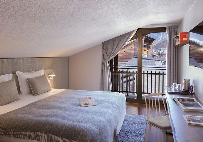 Chambre 2 personnes Mansardée FLEX14 - Heliopic Hotel & Spa 4* - Chamonix Centre