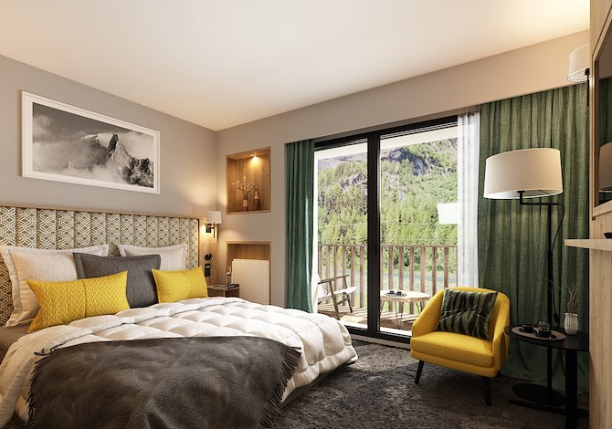 Chambre 2 personnes Confort Village Petit déjeuner - Hôtel Tetras Lodge 4* - Tignes 1550 Les Brévières