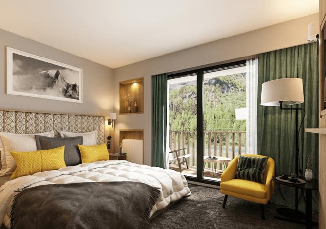 Chambre 2 personnes Privilège Petit déjeuner - Hôtel Tetras Lodge 4* - Tignes 1550 Les Brévières