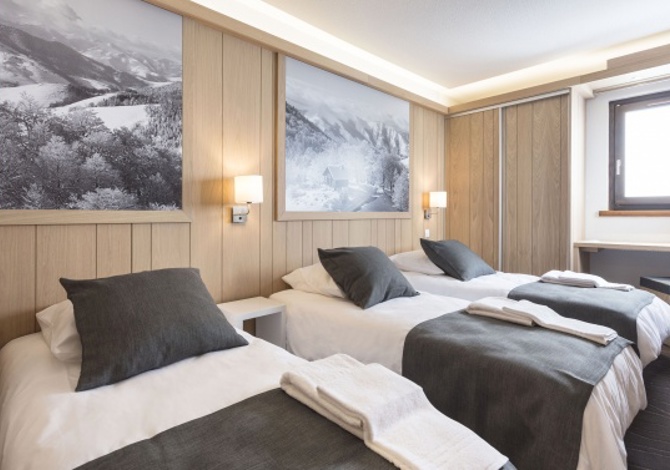 Chambre 3 Personnes Vue Pistes en pension complète - Village Club MMV les Arolles 4* - Pension incluse - Val Thorens
