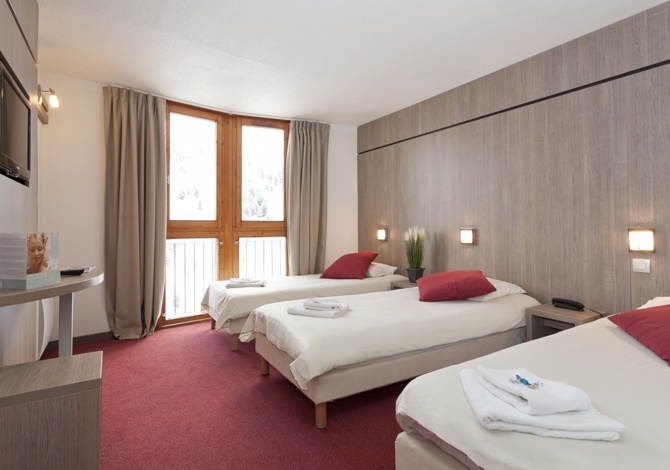 Chambre 3 Personnes en pension complète - Village Club MMV Les Mélèzes 4* - Pension incluse - Les Arcs 2000