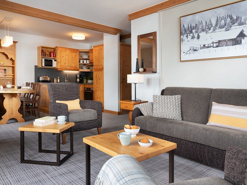 Appartement 8 personnes - 3 chambres - Piscine extérieure - Supérieur - Sans balcon - Pierre & Vacances Résidence premium Arc 1950 Le Village - Les Arcs 1950