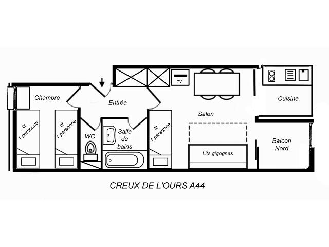 Appartements Creux De L'ours A (Rouge) - Méribel Mottaret 1850