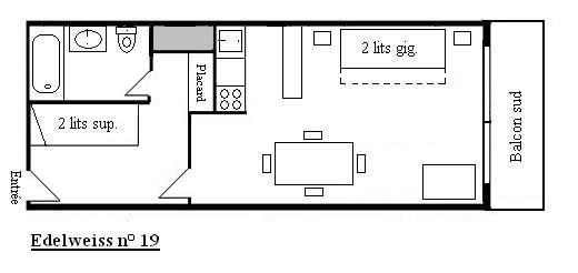 Appartement Edelweiss MRB250-019 - Méribel Centre 1600 