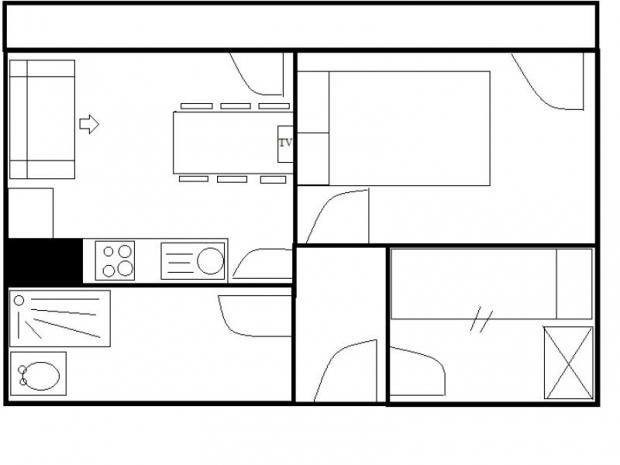 Appartement Lac du Lou - Les Menuires Croisette