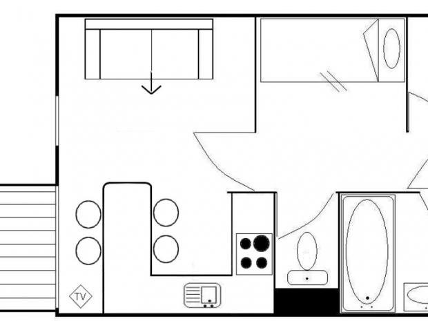 Appartement Gentianes - Les Menuires Reberty 1850