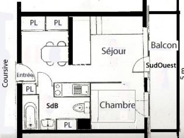 Appartement Necou - Les Menuires Reberty 2000