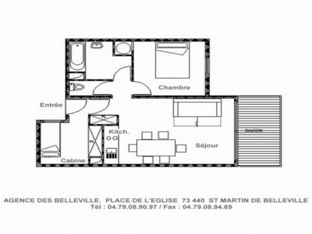 Bel appartement 36m² situé au quartier des Grangeraies. - Saint Martin de Belleville