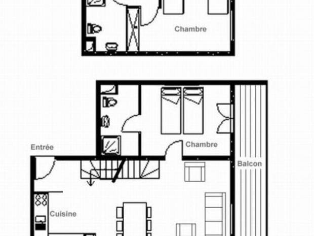 Appartement de 3 pièces de 66m², en duplex, pour 4 personnes - Saint Martin de Belleville