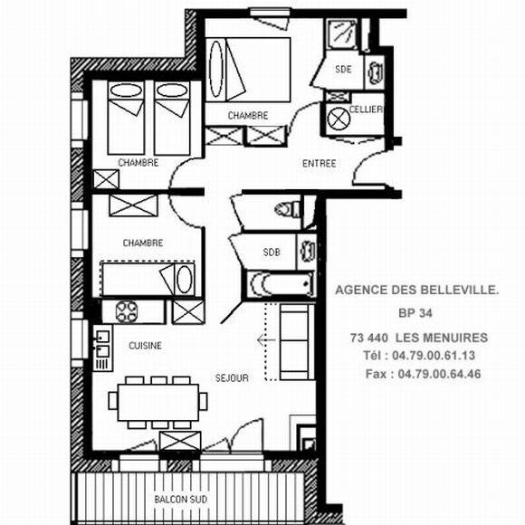 Appartements Sapiniere - Les Menuires Reberty 1850
