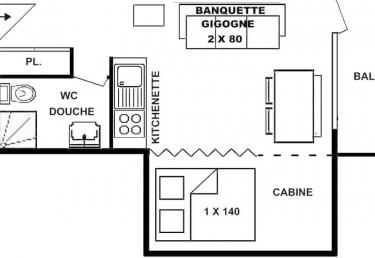 Studio cabine 25 m², orienté SUD, classé 1*, pied de pistes - Les Saisies
