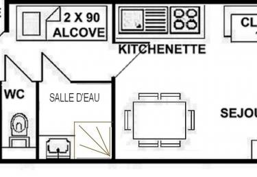 2 pièces alcove 28 m², classé 2** - Les Saisies
