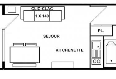 Studio cabine 26 m² avec solarium SUD, classé 2** - Les Saisies