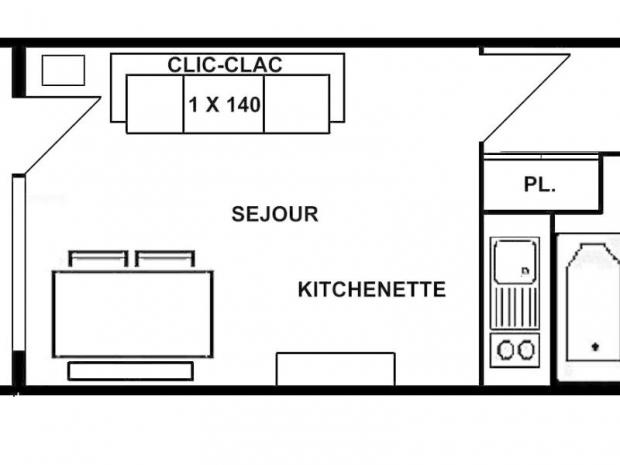 Studio cabine 26 m² avec solarium SUD, classé 2** - Les Saisies