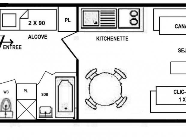 Studio alcove 22 m², classé 2** - Les Saisies