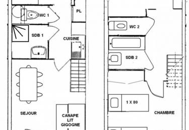 2 pièces cabine + alcove de 53 m2 - Les Saisies