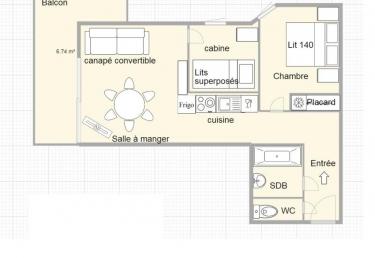 SECTEUR FORET DES RENNES - 2 pièces cabine 34 m², orienté SUD/EST - Les Saisies