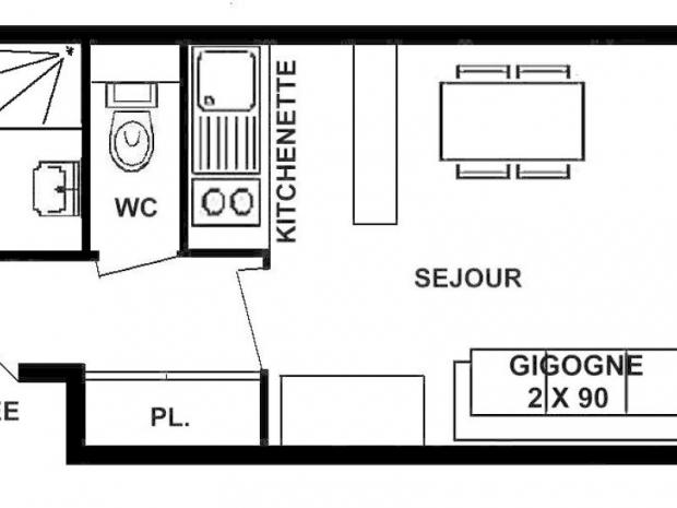 2 pièces 28 m² orienté SUD, classé 2** - Les Saisies