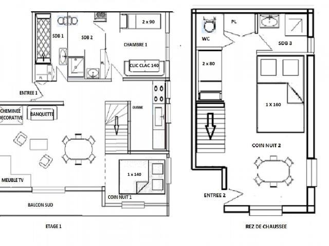 Appartement duplex 87 m², orienté SUD, classé 2** - Les Saisies