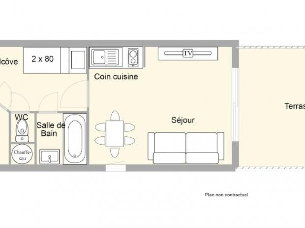 2 pièces alcove 31 m², pied de pistes, classé 2** - Les Saisies