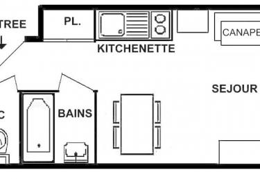 Deux pièces 24 m², orienté SUD, classé 1* - Les Saisies