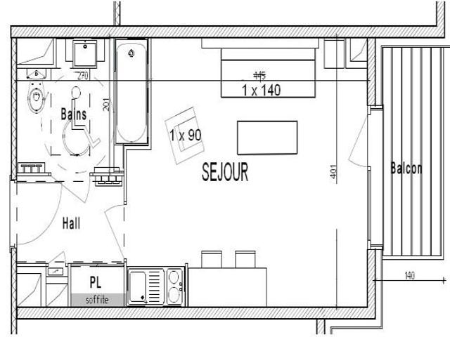Appartement Les Saisies, 1 pièce, 3 personnes - Les Saisies