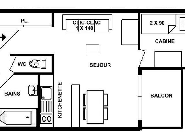Appartement Les Saisies, 1 pièce, 4 personnes - Les Saisies