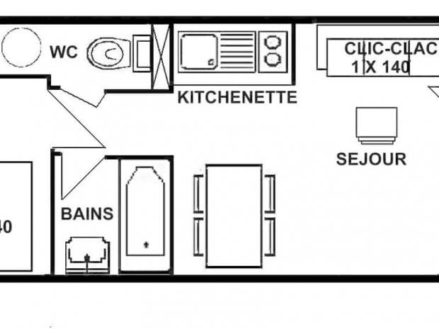 studo cabine 21,5 m² orienté SUD - Les Saisies