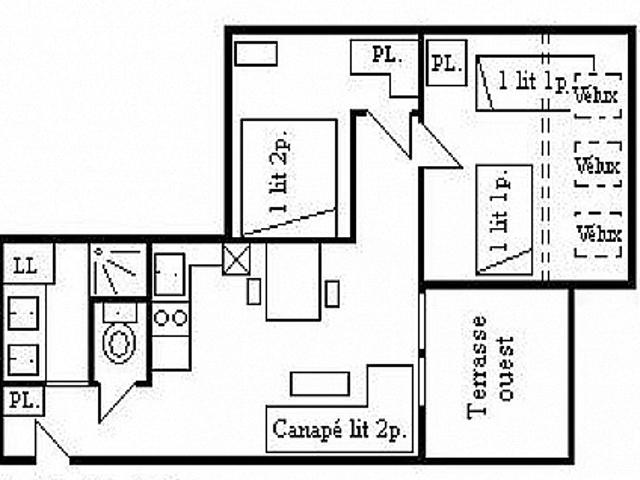 Appartement Méribel, 3 pièces, 4 personnes - Méribel Centre 1600 