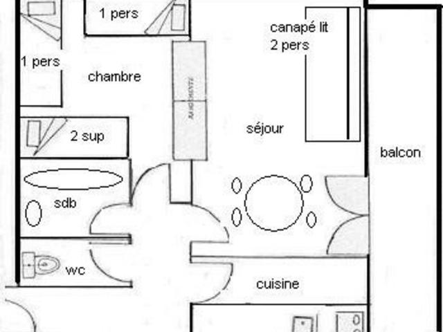 2 Pièces 5/6 pers - LE MONT-BLANC- PLAGNE CENTRE - Plagne Centre