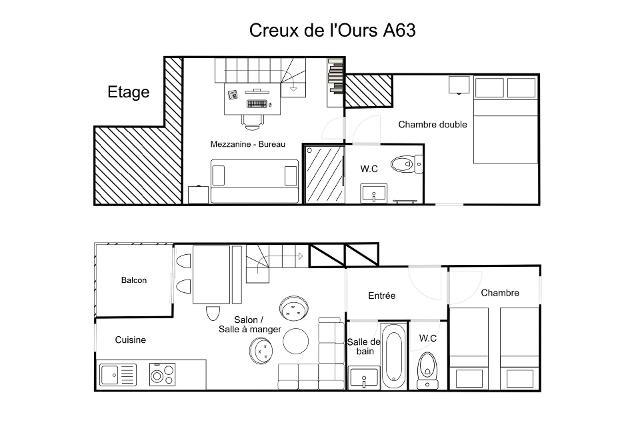 Appartements LE CREUX DE L OURS A - Méribel Mottaret 1850