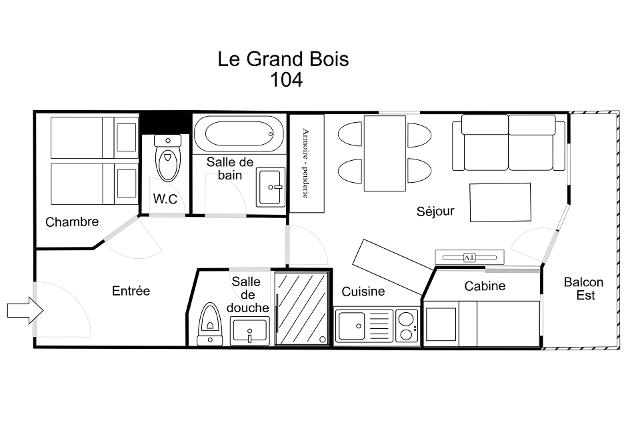 Appartements RESIDENCE LE GRAND BOIS A - La Tania