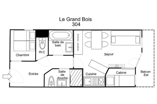 Appartements RESIDENCE LE GRAND BOIS A - La Tania