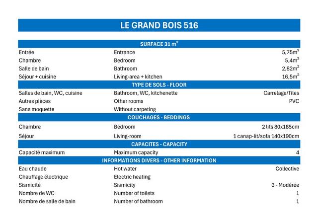 Appartements GRAND BOIS A - La Tania