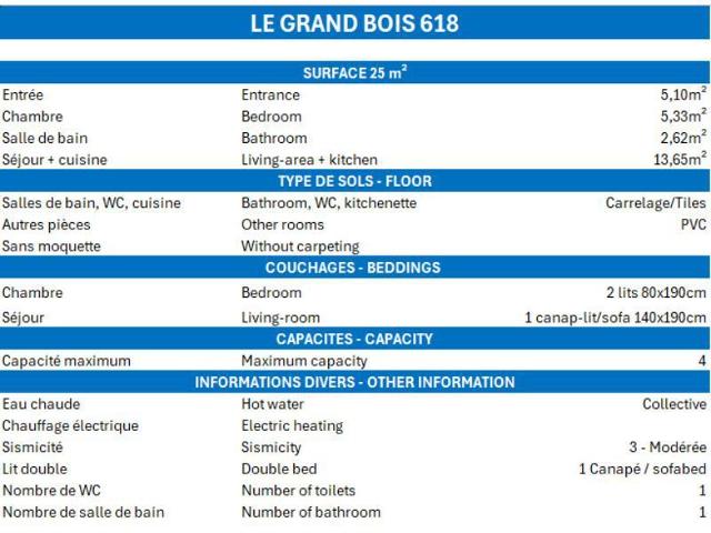 Appartements GRAND BOIS A - La Tania