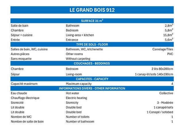 Appartements GRAND BOIS A - La Tania