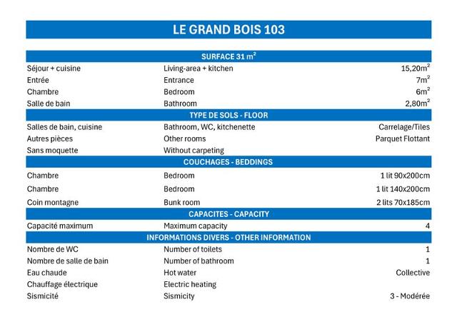 Appartements GRAND BOIS B - La Tania