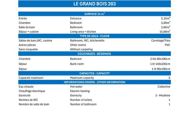 Appartements GRAND BOIS B - La Tania