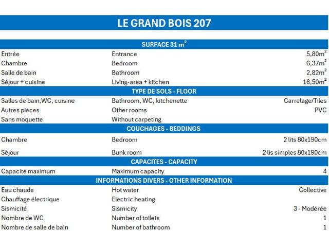 Appartements GRAND BOIS B - La Tania