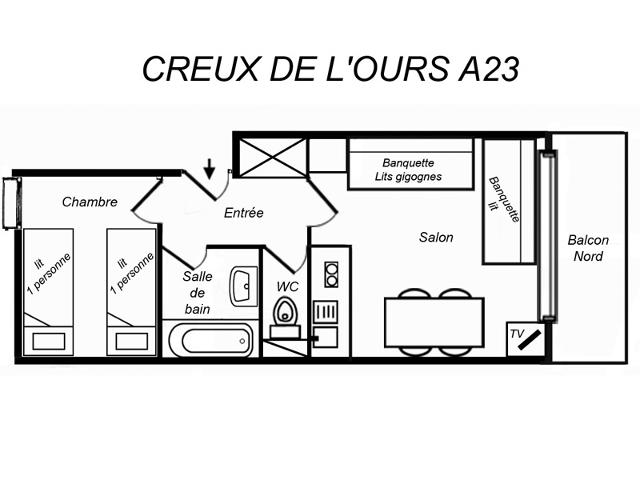 Appartements Creux de l'ours rouge - Méribel Mottaret 1850